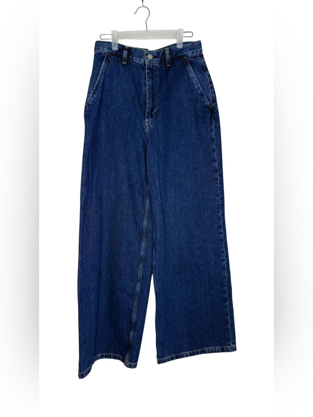COS Wide Leg High Rise Jeans 100% Cotton Indigo Blue Size 6